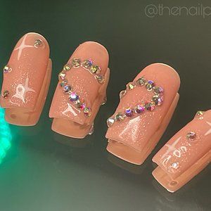 Bling Heart Set | The Nail Plug MI Luxury Press On Nail Set | @thenailplugmi